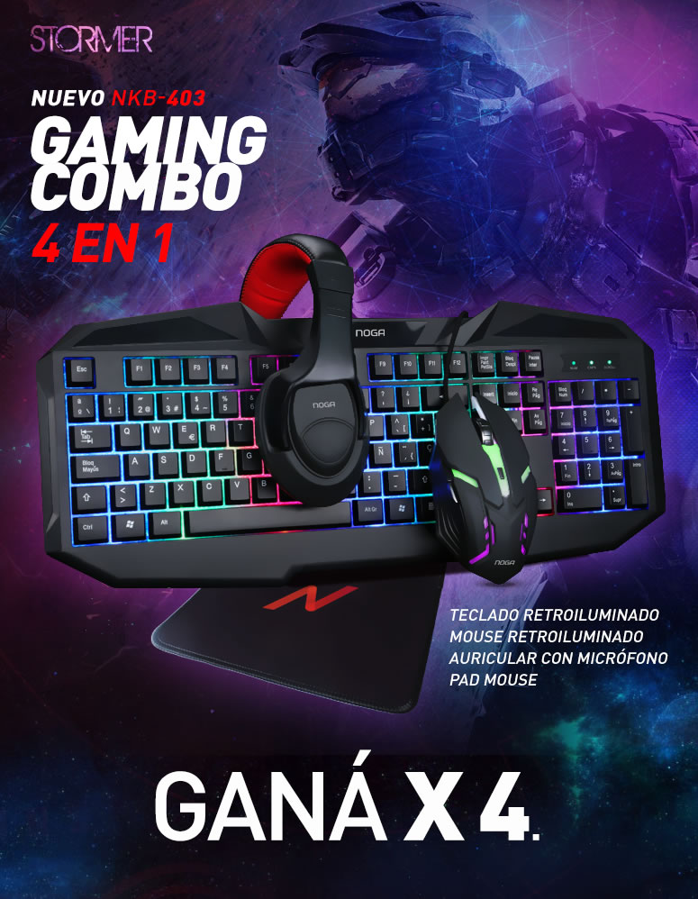 KIT 4 EN 1 NOGANET GAMER 