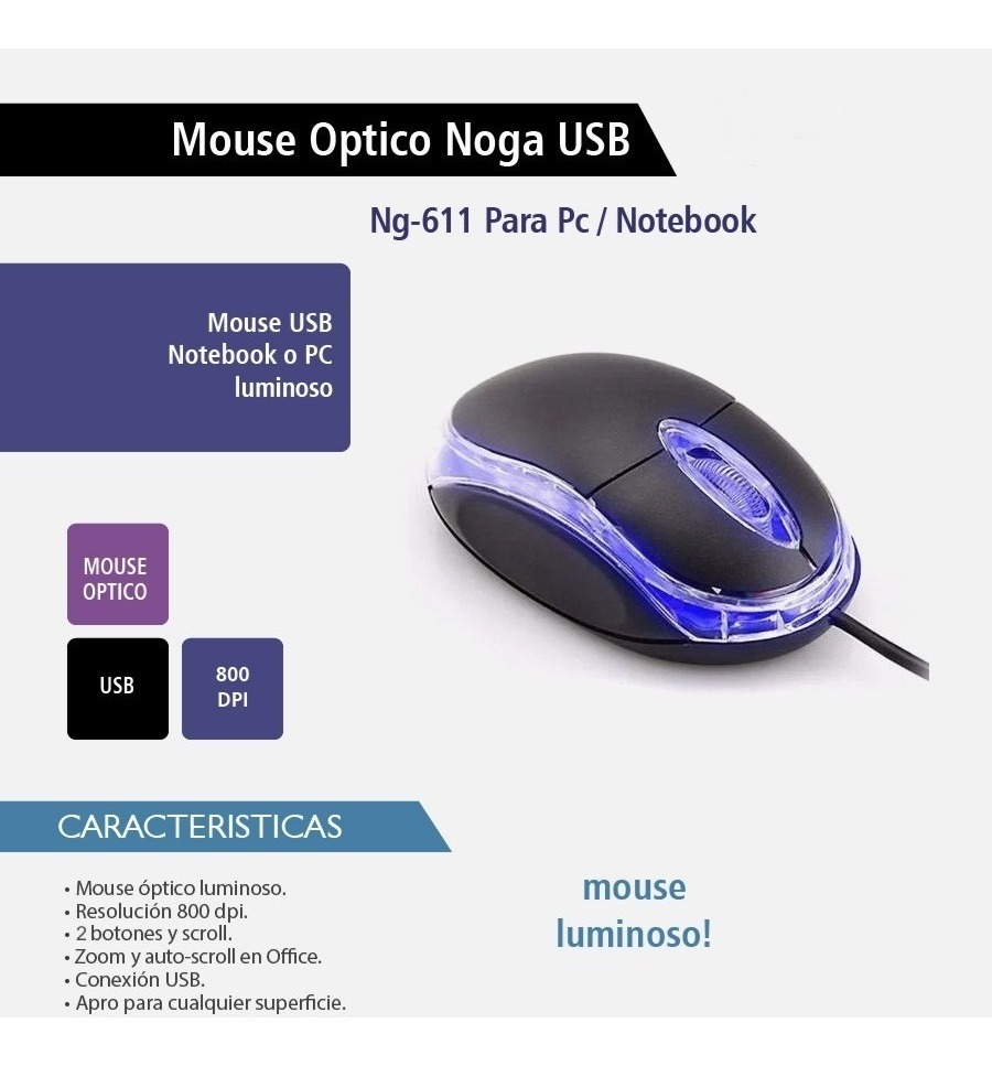 MOUSE NOGA OPTICO NG-611 U