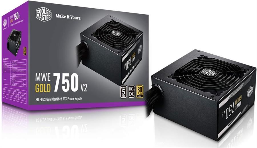 FUENTE COOLER MASTER 750W GOLD 80 PLUS FULL RANGE