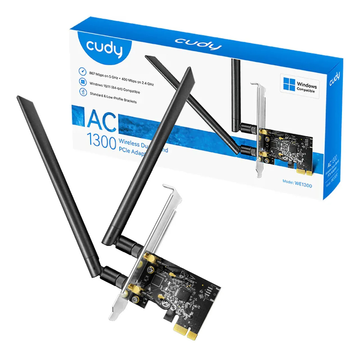 CUDY P.DE RED AC1300 PCI-E WIFI 5 WE1300 2 ANTENAS