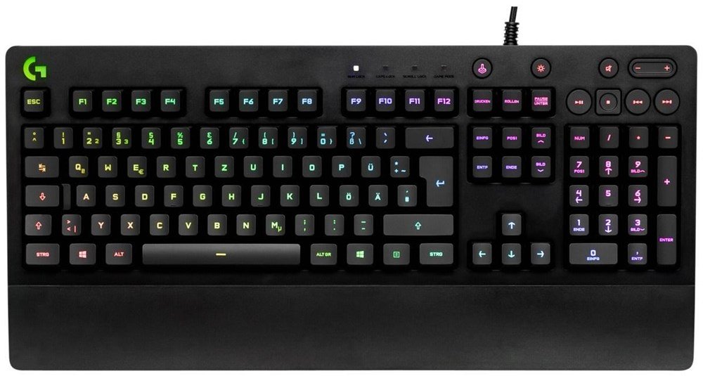 TECLADO LOGITECH G213 RGB GAMER USB NEGRO INGLES 