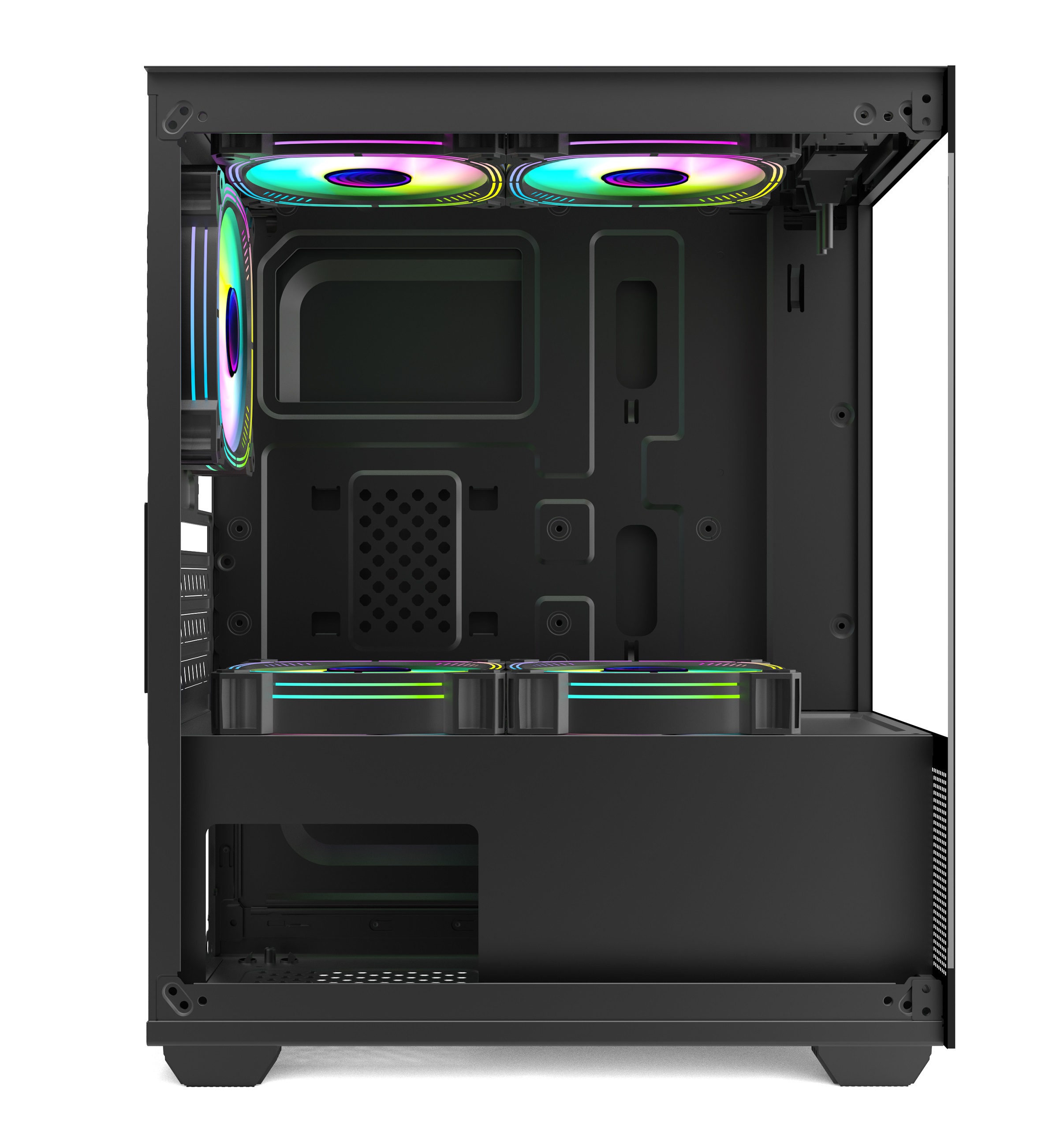 GABINETE RAPTOR NOVA PRIME TG X2 RGB FAN X3 BLACK
