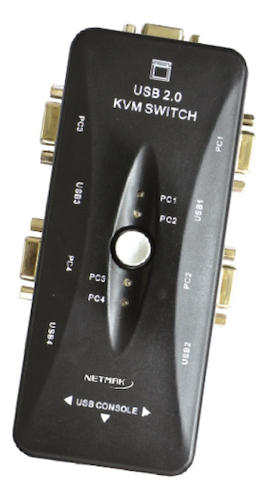SWITCH KVM NETMAK 4 PUERTOS VGA + USB