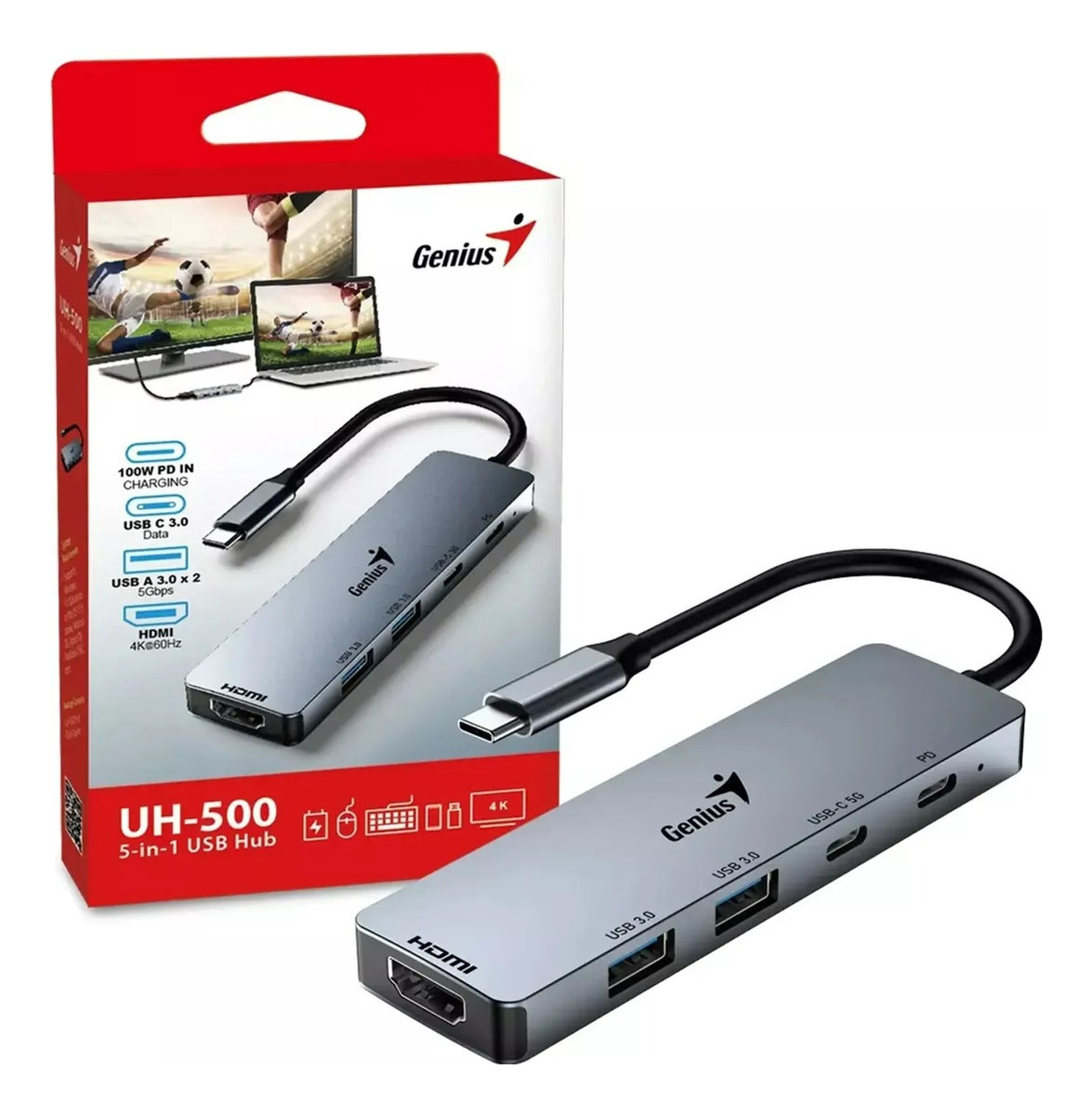 USB HUB GENIUS USB C HDMI 4K UH-500