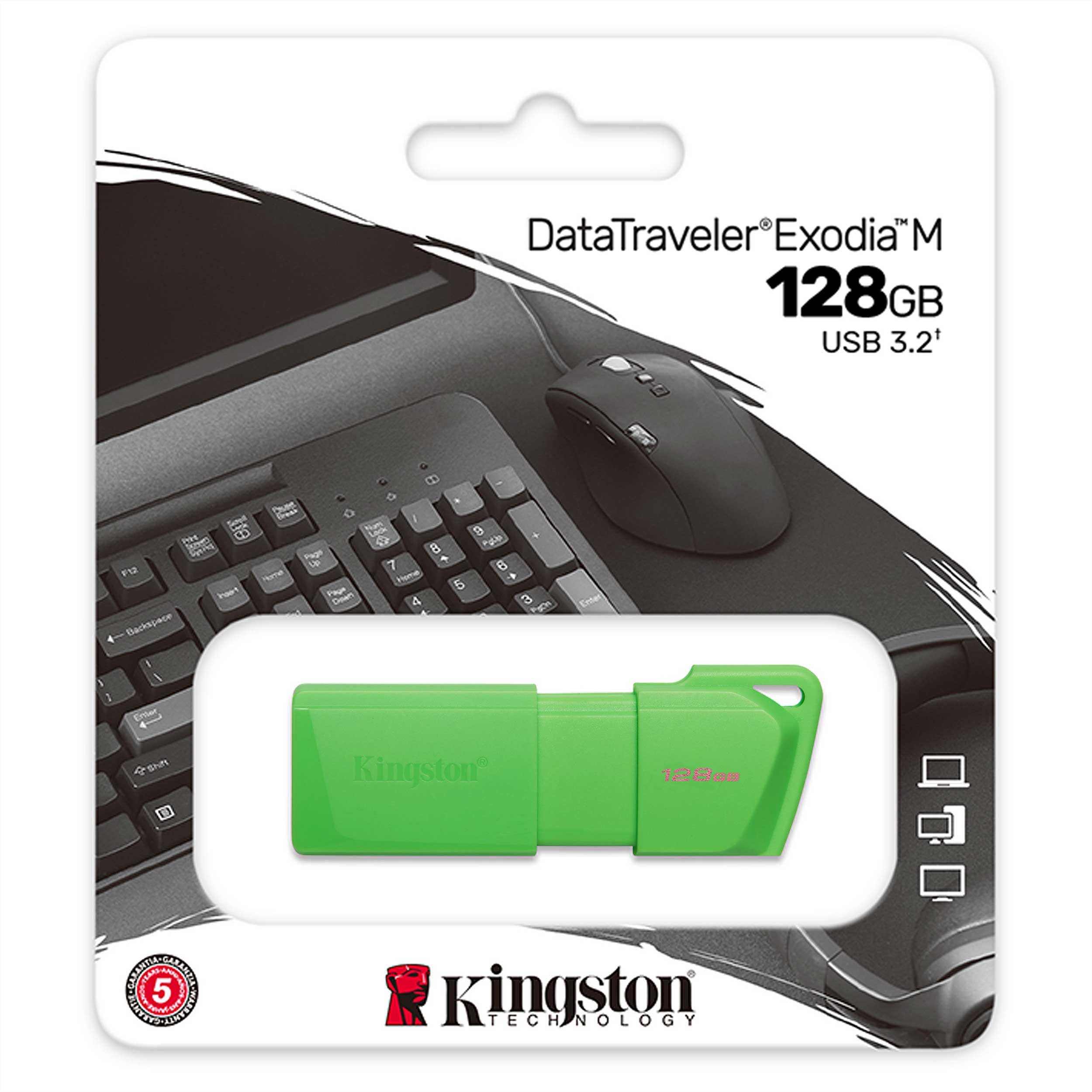 KINGSTON DATA TRAV DTXM NEON 128G USB 3.2 GREEN