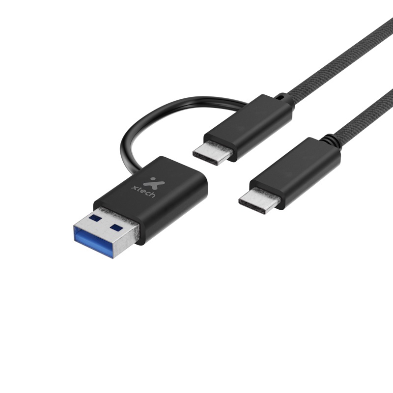 CABLE USB XTECH USB 2 EN 1 USB tipo-C A USB Tipo-C