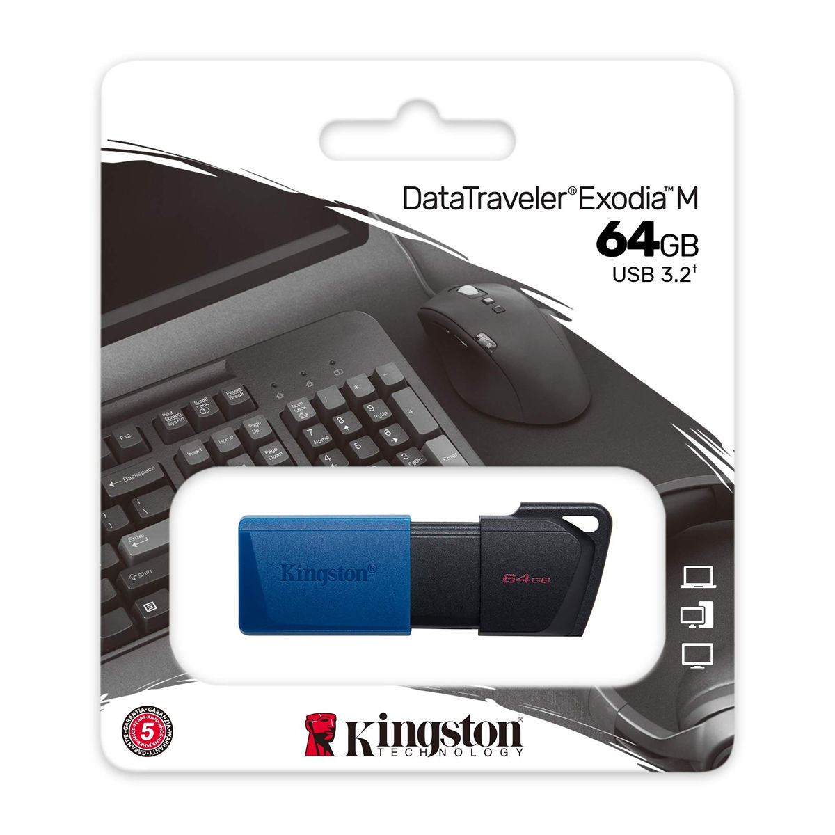 KINGSTON DATA TRAV EXODIA 64GB AZUL USB 3.2