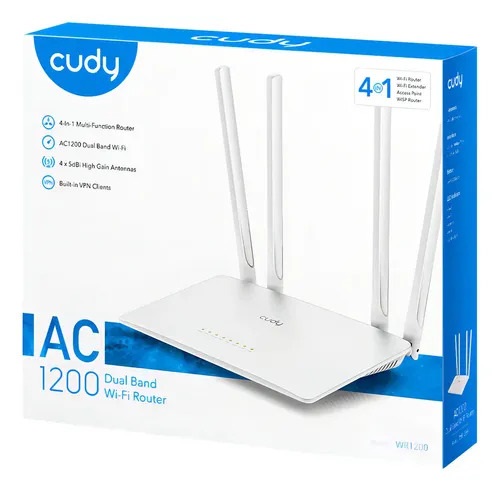 CUDY ROUTER WR1200  AC1200 4 ANTENAS 3 EN 1