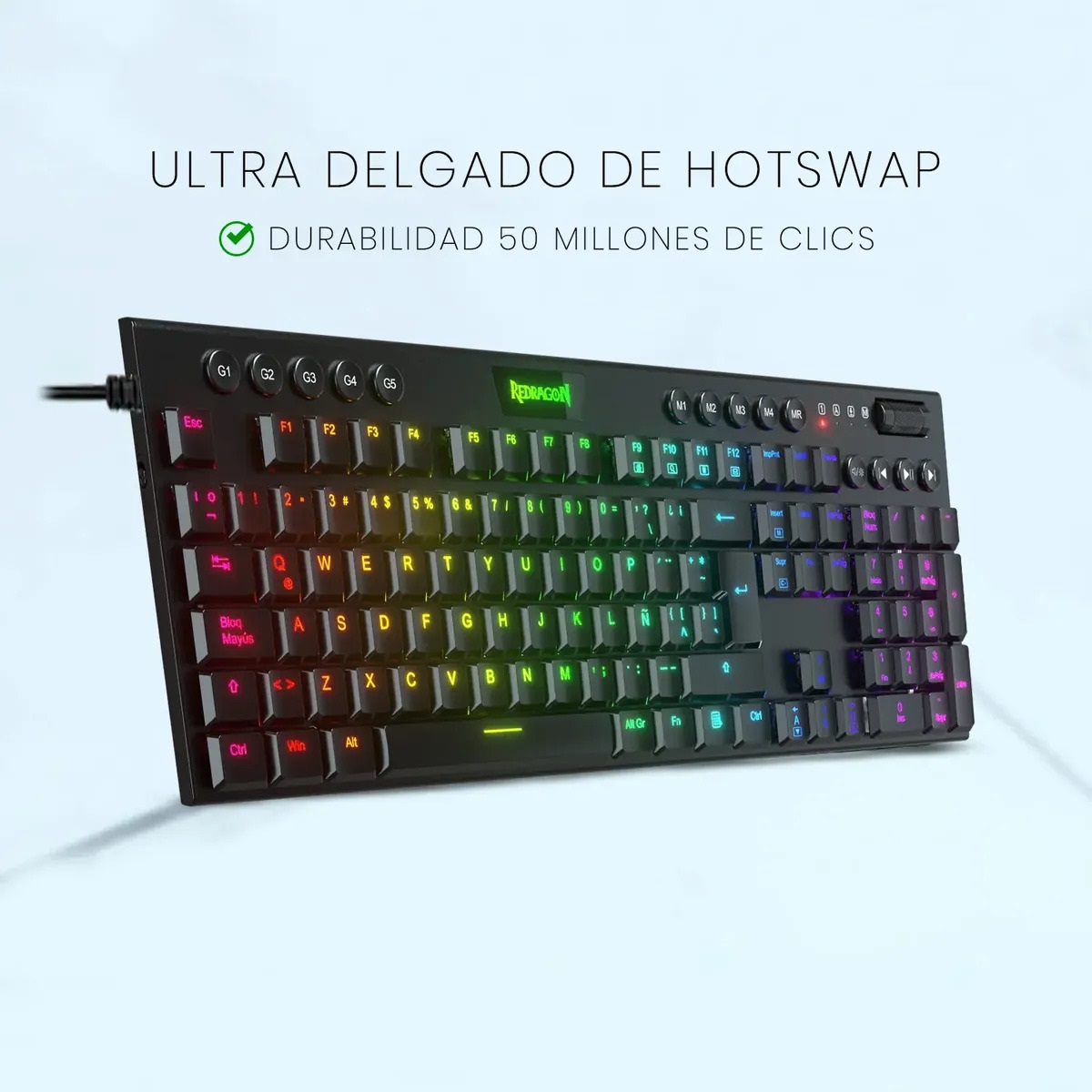 TECLADO REDRAGON HORUS K619 USB C RGB SWITCH RED