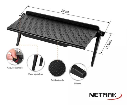 SOPORTE ESTANTE NETMAK 22CM PARA TV Y MONITOR